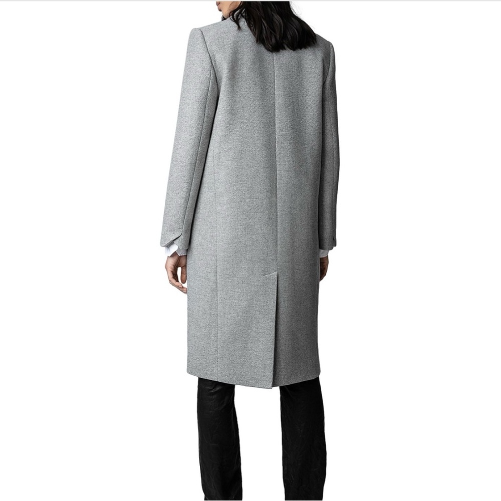 Zadig and Voltaire Gray ‘Monarque’ Wool Blend Coat Size Large NEW with Tags - Picture 8 of 16